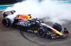 ABU DHABI, UNITED ARAB EMIRATES - NOVEMBER 26: Race winner Max Verstappen of the Netherlands driving the (1) Oracle Red Bull Racing RB19 performs donuts on track during the F1 Grand Prix of Abu Dhabi at Yas Marina Circuit on November 26, 2023 in Abu Dhabi, United Arab Emirates. (Photo by Clive Rose/Getty Images) // Getty Images / Red Bull Content Pool // SI202311260240 // Usage for editorial use only //